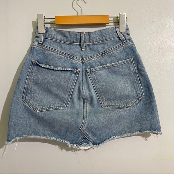 Agolde Quinn High Rise Mini Skirt in Devotee - Picture 6 of 11